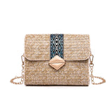 Straw Beach Bag Chain Small Square Bag