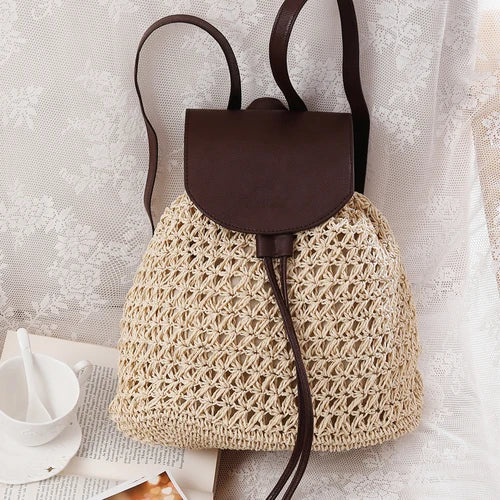 Summer Style Woven Straw Backpack for Women
