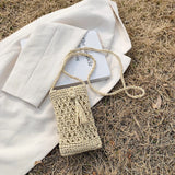 Beach Mobile Phone Bag Summer Mini Crossbody Vintage Female Straw Tassel Bag