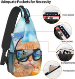 Orange Cat Sling Bag Crossbody Backpack Travel Chest Bag