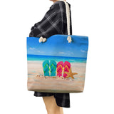 Beach Shell Print Tote Bag High Capacity Women Shoulder Bag
