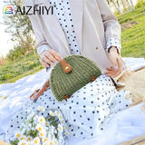 Beach Shoulder Bow Bags Woven Semicircle Ladies Purse