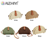 Beach Shoulder Bow Bags Woven Semicircle Ladies Purse