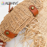 Beach Shoulder Bow Bags Woven Semicircle Ladies Purse