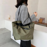 Women's Beach Tote Shopper Bag Nylon Shoulder Top-handle Bag