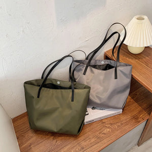 Women's Beach Tote Shopper Bag Nylon Shoulder Top-handle Bag
