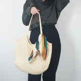 Canvas Shoulder Bag for Women Spring Beach Tote