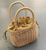 Straw Tote Beach Bag with Tassels and Braided Tassel Rattan Bag