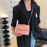 Beaded Chain Women's Shoulder Bag PU Leather Crossbody Bags