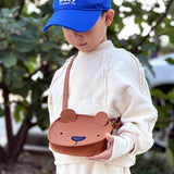 Bear Backpack Winter Child Girls Boy Cross Body Mini Leather Bag