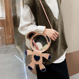 Bear Backpack for Women Teenage Student College PVC Shoulder School Satchel Bags