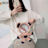 Bear Backpack for Women Teenage Student PVC Shoulder School Satchel Bags