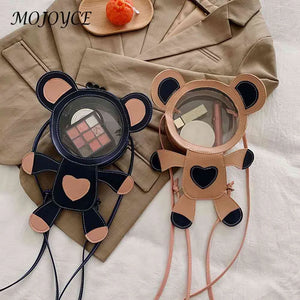 Bear Backpack for Women Teenage Student PVC Shoulder School Satchel Bags