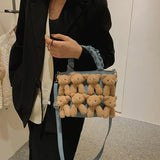 Bear Doll Canvas Shoulder Bag Women Casual Tote Party Messenger Bag