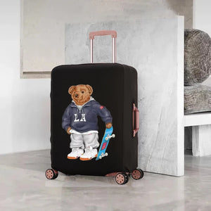 Bear Doll Pattern Luggage Cover Elastic Protective Cover for 18-32 Inch Luggage
