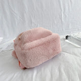 Fuzzy Bear Ears Plush Women Backpack - Winter Shoulder Bag