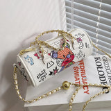 Bear Graffiti Lady's S Chain Phone Shoulder Bag Handbag for Women