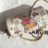 Bear Graffiti Lady's S Chain Shoulder Bags for Women