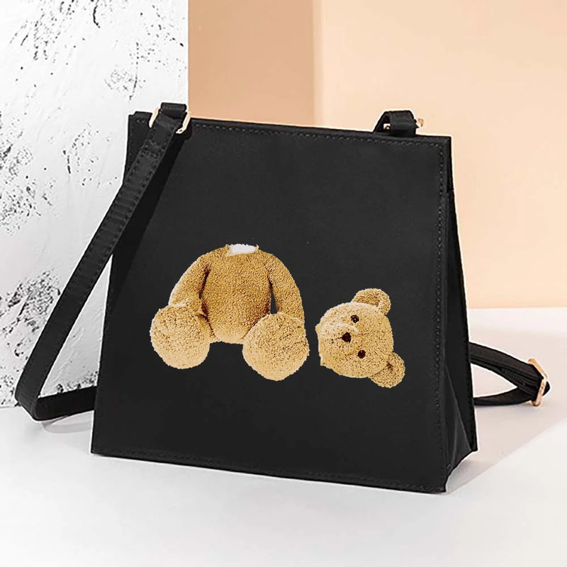 Bear Print Square Bags Messenger Bag for Women