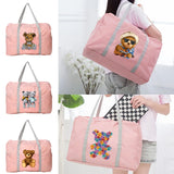 Bear Series Pattern Nylon Travel Bags Unisex Foldable Luggage Pack