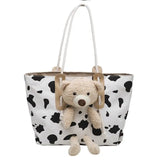 Bear Women's Canvas Shopper Bag Waterproof Zipper Handbags Tote Bolsa