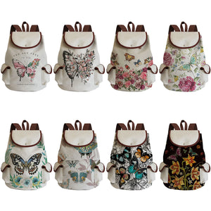 Butterfly Floral Women Backpack Large Capacity Storage Bags Gift