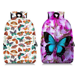 Butterfly Print Backpack Women Rucksack Teenager Girls School Bags