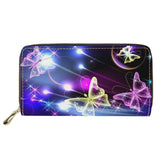 Butterfly Print Long Wallet Multifunctional Clutch Purse for Girls