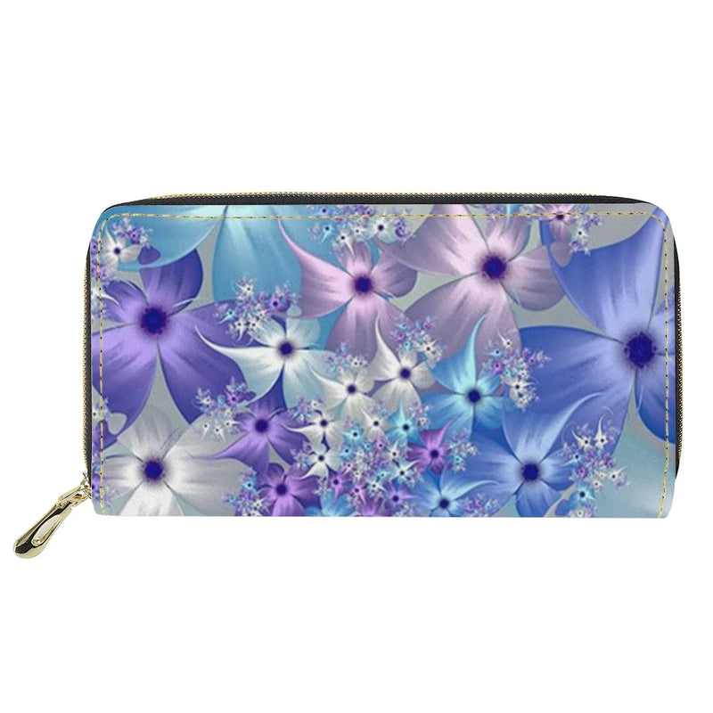 Butterfly Print Long Wallet Multifunctional Clutch Purse for Girls