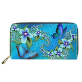 Butterfly Print Long Wallet Multifunctional Clutch Purse for Girls