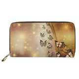 Butterfly Print Long Wallet Multifunctional Clutch Purse for Girls