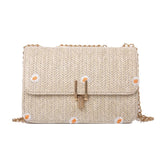 Summer Straw Shoulder Chain Bag Women Crossbody Messenger Bag