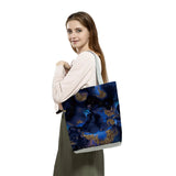 Geometry Printed Tote Women Handbags Reusable Shopping Bag