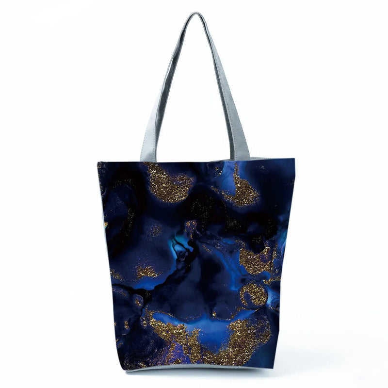 Geometry Printed Tote Women Handbags Reusable Shopping Bag