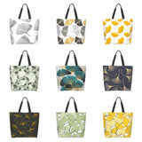 Ginkgo Leaf Print Shoulder Bag with Large Capacity