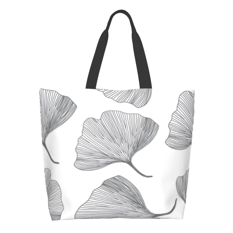 Ginkgo Leaf Print Shoulder Bag with Large Capacity