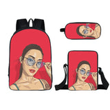 Girl Cartoon Student Schoolbag Double Pencil Bag