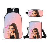 Girl Cartoon Student Schoolbag Double Pencil Bag