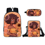 Girl Cartoon Student Schoolbag Double Pencil Bag