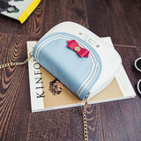 Girls Chain Bag Bow Crossbody Shoulder Messenger Bags PU Leather