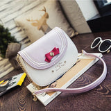 Girls Chain Bag Bow Crossbody Shoulder Messenger Bags PU Leather