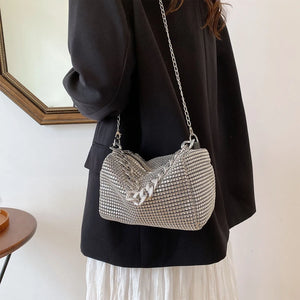 Glitter Rhinestone Crossbody Evening Bag for Masquerades