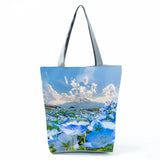 Floral Print Casual Tote Travel Handbag Bright Colors