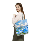 Floral Print Casual Tote Travel Handbag Bright Colors
