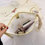 Large Capacity Tote Bag Embroidered Flower Handbag Tulip Shoulder Bag