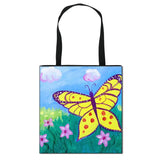 Butterfly & Flowers Print Tote Bag - Women's Casual Shoulder Travel