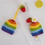 Rainbow Unisex Key Bag Hand Knitting Key Wallets Car Key Holder Case