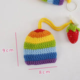 Rainbow Unisex Key Bag Hand Knitting Key Wallets Car Key Holder Case