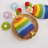 Rainbow Unisex Key Bag Hand Knitting Key Wallets Car Key Holder Case