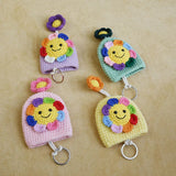 Sunflower Women Pull Type Key Bag Hand Knitting Key Wallets